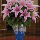 Lilies in a vase cross stitch pattern in pdf DMC