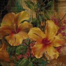 Yellow hibiscus cross stitch pattern in pdf DMC