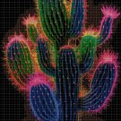 Colorful Cactus cross stitch pattern in pdf DMC