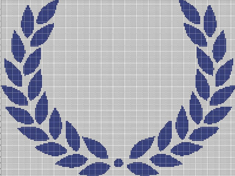 Laurel wreath 2 silhouette cross stitch pattern in pdf