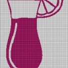 Cocktail silhouette cross stitch pattern in pdf