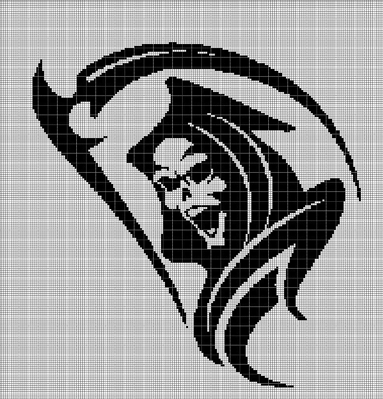 Death 2 silhouette cross stitch pattern in pdf