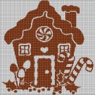 Gingerbread house silhouette cross stitch pattern in pdf