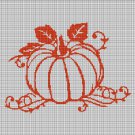 Pumpkin silhouette cross stitch pattern in pdf