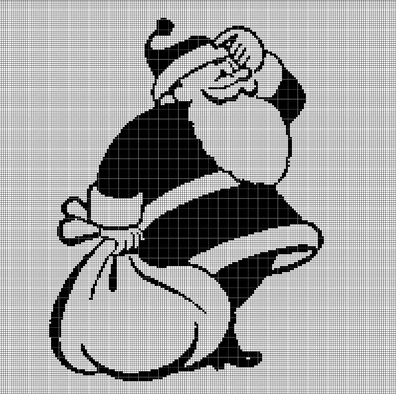 Santa Claus 3 silhouette cross stitch pattern in pdf