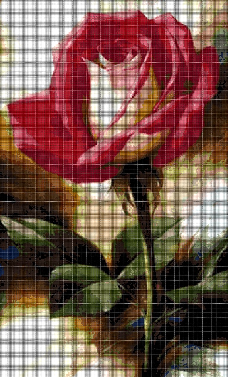 Beautiful roses 3 cross stitch pattern in pdf DMC