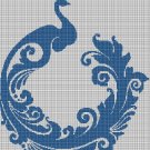 Peacock silhouette cross stitch pattern in pdf