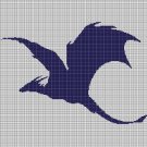 Flying Dragon silhouette cross stitch pattern in pdf