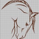 Horse head 4 silhouette cross stitch pattern in pdf
