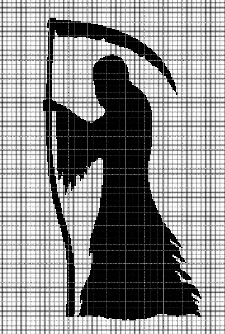 Reaper 2 silhouette cross stitch pattern in pdf