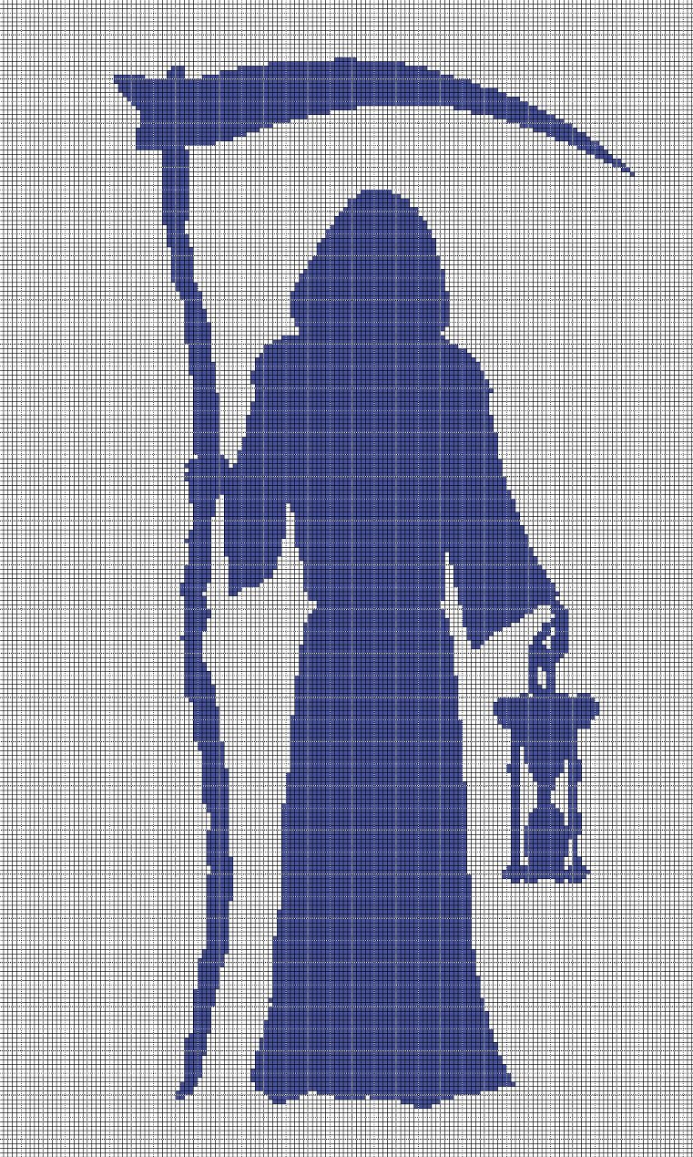 Reaper 4 silhouette cross stitch pattern in pdf