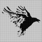 Raven 2 silhouette cross stitch pattern in pdf