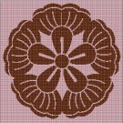 Brown flower silhouette cross stitch pattern in pdf