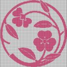 China rose silhouette cross stitch pattern in pdf