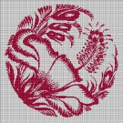 Exotic flower silhouette cross stitch pattern in pdf