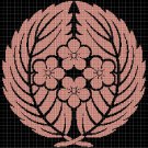 Japanese blossom 3 silhouette cross stitch pattern in pdf