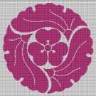 Japanese flower 2 silhouette cross stitch pattern in pdf