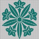 Japanese flower 3 silhouette cross stitch pattern in pdf