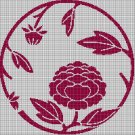 Japanese flower 4 silhouette cross stitch pattern in pdf