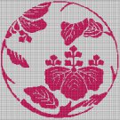 Japanese flower 5 silhouette cross stitch pattern in pdf