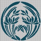 Japanese flower 6 silhouette cross stitch pattern in pdf
