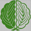 Japanese leaves silhouette cross stitch pattern in pdf