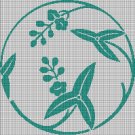 Japanese leaves 5 silhouette cross stitch pattern in pdf