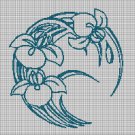 Japanese lily silhouette cross stitch pattern in pdf