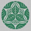 Leaves motif silhouette cross stitch pattern in pdf