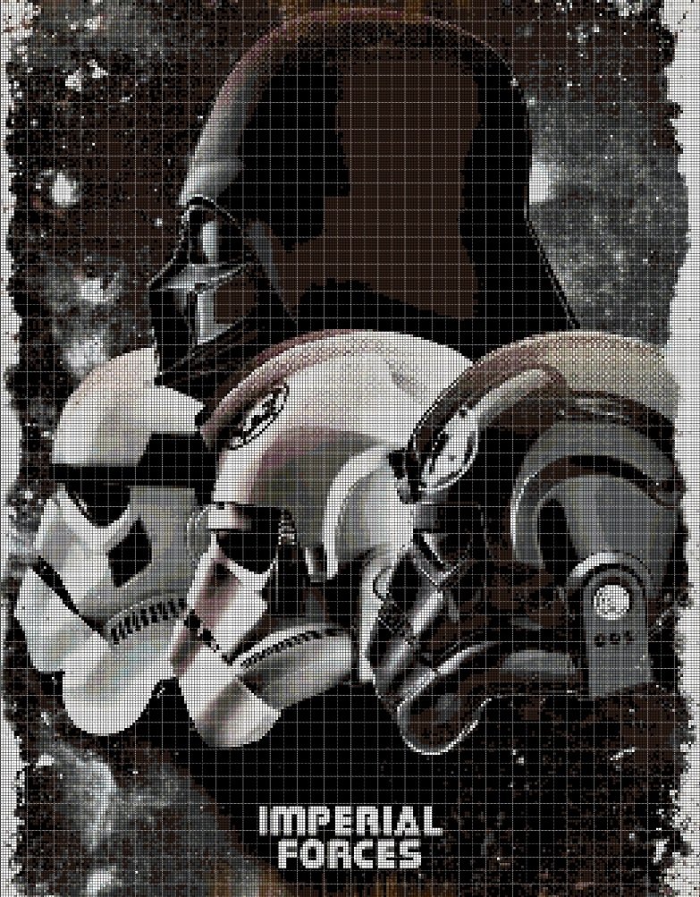 Imperial Forces cross stitch pattern in pdf DMC
