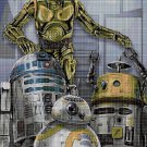 Favorite droids from Star Wars cross stitch pattern in pdf DMC