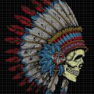 Indian chief skull cross stitch pattern in pdf DMC