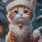 Christmas cat cross stitch pattern in pdf DMC