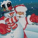 Santa claus and the snowman cross stitch pattern in pdf DMC