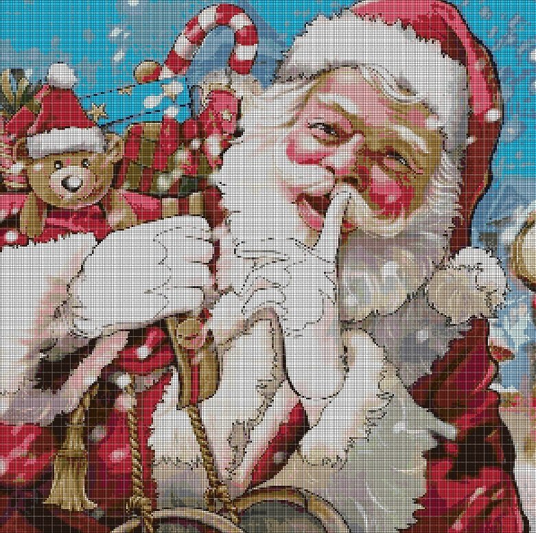 Secret Santa 2 cross stitch pattern in pdf DMC
