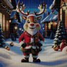 Rudolph is Santa Claus cross stitch pattern in pdf DMC