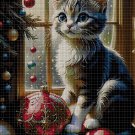 Christmas Cat 2 cross stitch pattern in pdf DMC