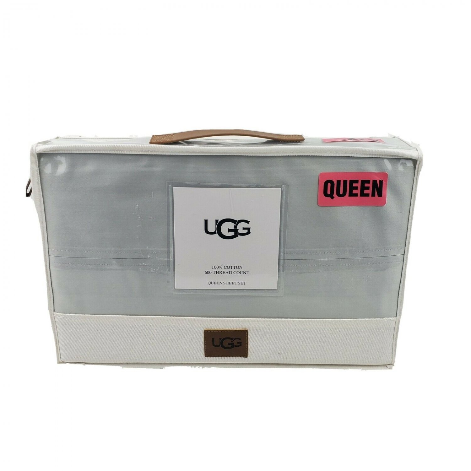 UGG Petrina TwoPly 600 Thread Count 100 Cotton Fabric Queen Sheets Ocean Mist