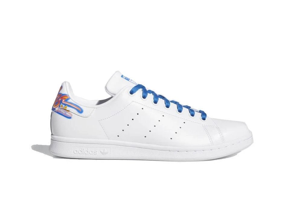 Adidas Men STAN SMITH White Blue Strings Sneakers Shoes FV7869 Size 10.5