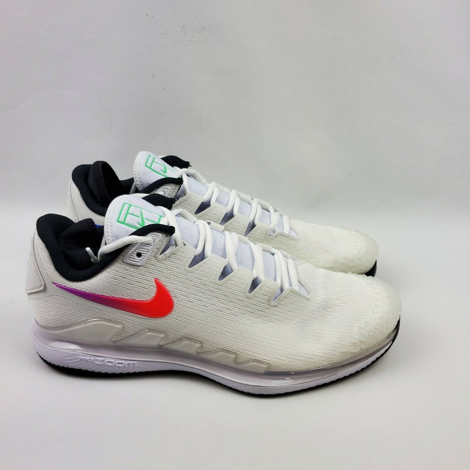 Nike Men Court Air Zoom Vapor X Knit Tennis Shoes White AR0496 112 Size 11