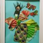 Handmade origami japanese paper dolls wall art