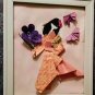 Handmade origami japanese paper dolls wall art