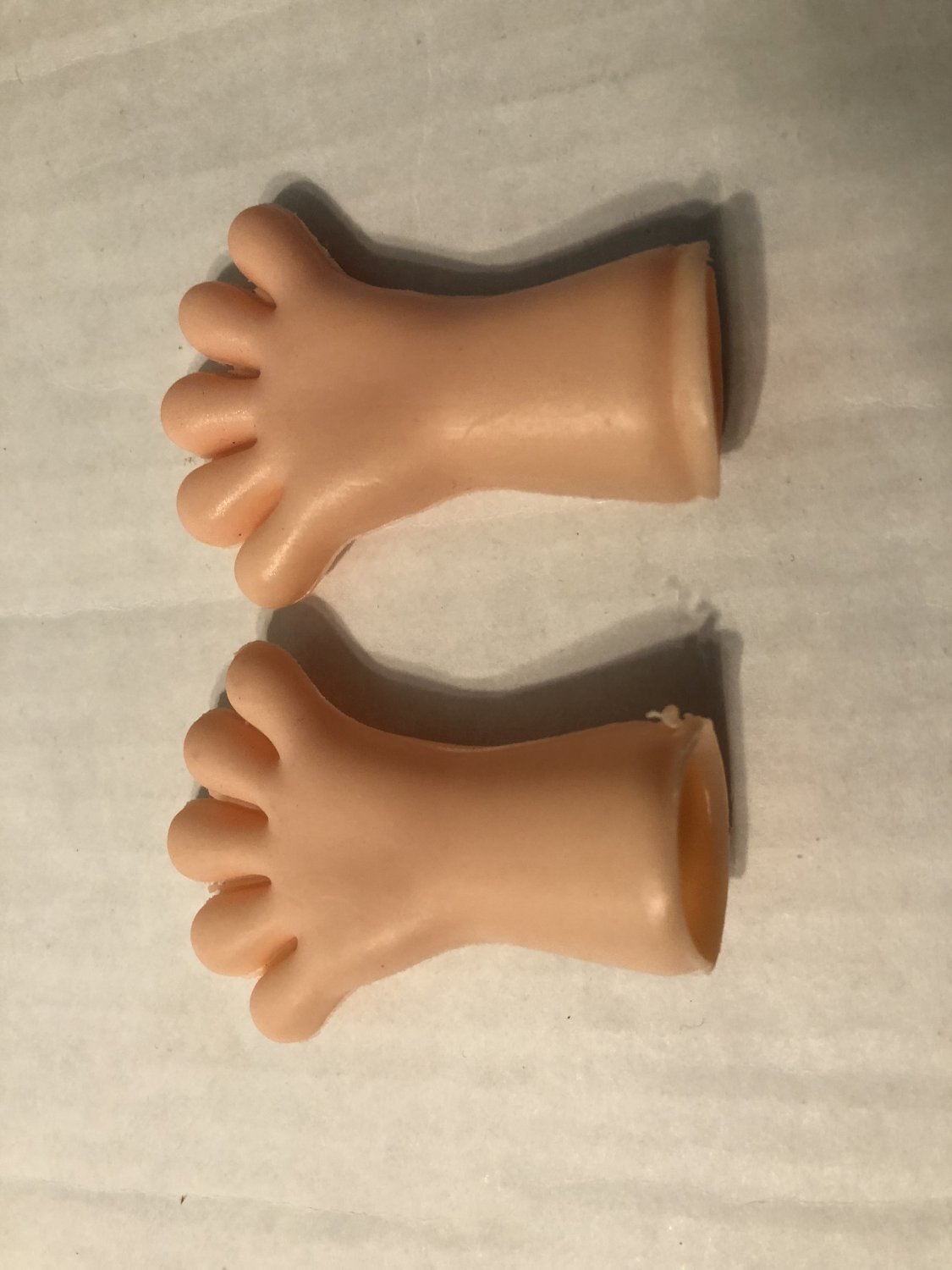 Vintage doll hands & feet LOT, Painted nail doll hands