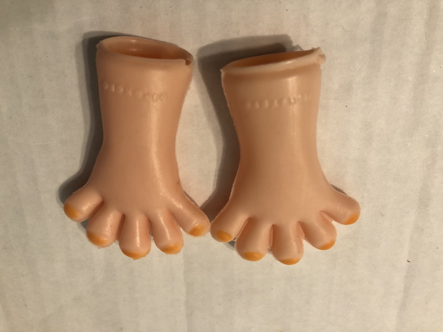 Vintage doll hands & feet LOT, Painted nail doll hands