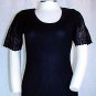 EXCLUSIVELY MISOOK LONG BLACK  DRESS Small S Lace  Side Slit Ribbed