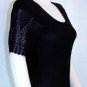 EXCLUSIVELY MISOOK LONG BLACK DRESS Small S Lace Side Slit Ribbed