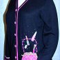 BEREK SWEATER PURSE POCKET S Small Black Pink Glitter Jeweled