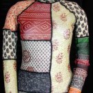 JEAN-PAUL GAULTIER TOP S Small Sheer Mesh MAILLE FEMME Turtleneck Colourful