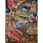 Wheel Of Life Hand Painted Canvas Cotton Tibetan Thangka From Nepal