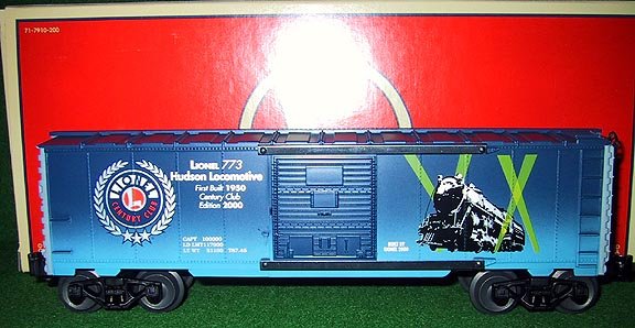 Lionel Trains 39201 Hudson 773 Century Club Box Car - 2000 Edition - New OB - O Gauge